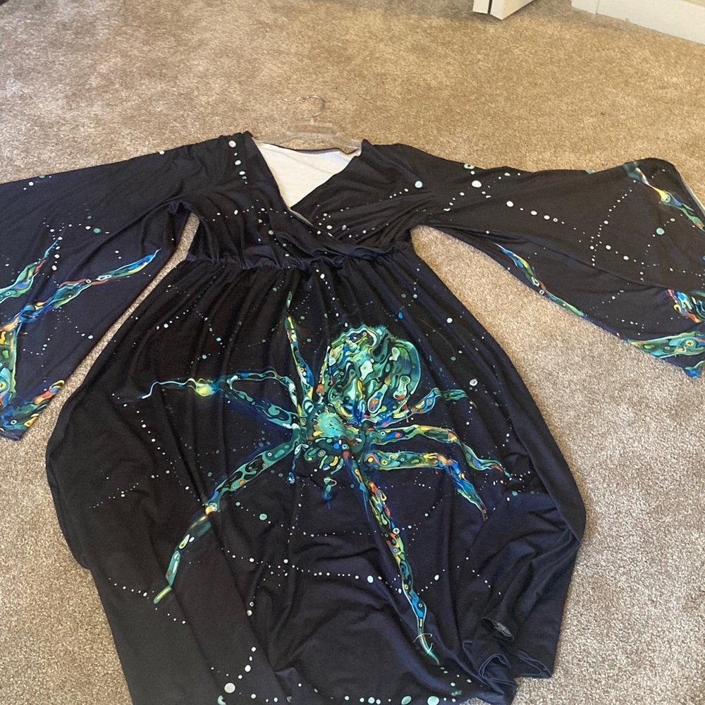 Black Maxi Dress with giant spider. Halloween costume